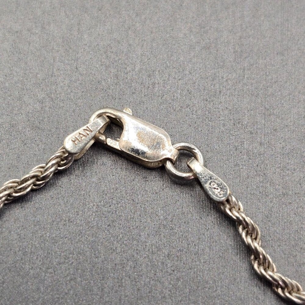 VTG HAN Sterling Silver Rope Chain 30" 925 Italy Designer Necklace - Picture 6 of 9